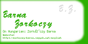 barna zorkoczy business card